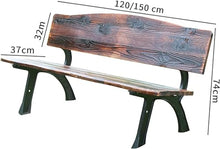 ERoomQ Outdoor GThe Bench,Outdoor GThe Patio Bench for Your Leisure Time, Outdoor Anticorrosive Wood Yard Seat, Park Bench Solid Wood Long Bench Chair (1.2m with backrest)