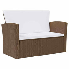 RJPLMFV 16 Piece Poly Rattan Patio Lounge Set with Cushions Brown