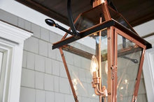 Quoizel Rue De Royal Charleston Outdoor Hanging Lantern 30 Inch 4-Light Aged Copper