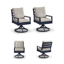 Signature Design by Ashley Outdoor Swivel Dining Chair Set of 2, Navy