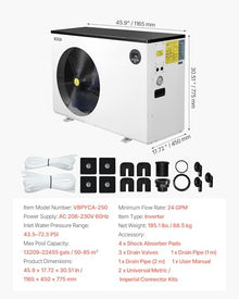 VEVOR Pool Heat Pump Max 93390 BTU, Electric Pool Heater for Above & In-Ground Up to 22455 Gallons, All-DC Inverter Technology, WiFi & App Remote Control, Multiple Protection for Swimming Parties