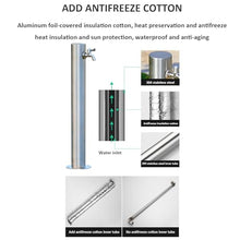 Stainless Steel Freestanding Garden Water Column with Faucet Outdoor Water Dispenser Hydrant for Garden Irrigation and Washing, E Style-86 * 10.5cm