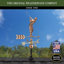 Good Directions Golfer Weathervane, Pure Copper