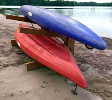 Log Kayak Rack Recycled Poly Kayak Rack Weatherproof Storage System Nutmeg Brown