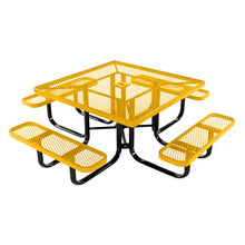 COATEDOUTDOORFURNITURE 46In Square Picnic Table, Expanded, Yellow, Kids