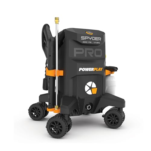PowerPlay Spyder PRO Electric Pressure Washer SPY2300XP - 2300 Max PSI, 1.4 GPM | 1000ml High Pressure Foam Cannon Included for Powerwashing Homes, Driveways, Concrete, Vehicles and More