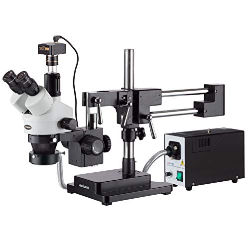 AmScope Digital Trinocular Stereo Zoom Microscope 3.5X-90X Black