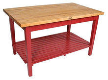 John Boos Rectangular Work Table with Shelf 60x24 Barn Red