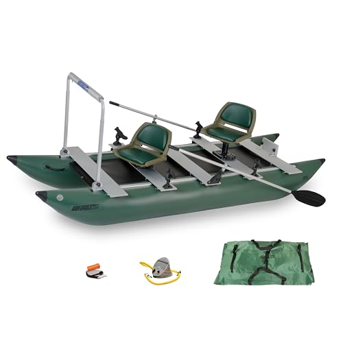 Sea Eagle Inflatable FoldCat Fishing Boat Pro Angler Guide Package Green