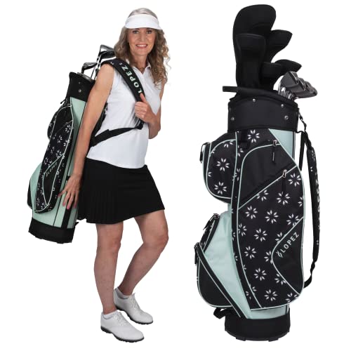 Nancy Lopez Golf Ashley 18PC Complete Golf Clubs, Cart Bag Package Set - Geo Star