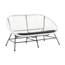 Linon Charleston White Woven Hammock Style Outdoor Loveseat