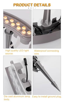 TETEOLALA Solar Lights Outdoor, LED Yard Lighting Uplight Landscape Spotlights, Ring Tree Light, Easy to Assemble(Warm White Light,Pack of 6)