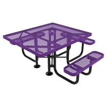 COATEDOUTDOORFURNITURE 46In Square Picnic Table, Expanded, Purple, ADA