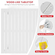 Costaelm Outdoor Patio Dining Set, 5 piece Dining Table Set, Breakfast Coffee Bar Table and Chairs of 4, Stackable Dining Side Chair, Patio Bistro Deck Furniture, White