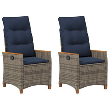 fsahslih Reclining Garden Chair Set of 2 Outdoor Patio Seats Grey
