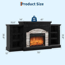 Homhougo Fireplace TV Stand for 80", Farmhouse Wood Entertainment Center