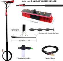 Telescopic Cleaning Brush for Solar Panels Windows Trucks Bus Cars 3.6 10.8 M Telescopic Hydrocleaner Water Powered 35CM Width
