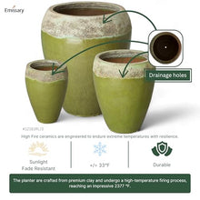 Emissary 22in Round Stoneware Planter Reef/Lime
