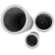 Set of 3 Tall Cylinder Polystone Indoor/Outdoor Planters, Gray