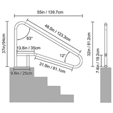 MSHOSAC Swimming Pool Safety Hand Rail Pool Handrail, Swimming Pool Safety Stair Rail, Stainless Steel Stair Pool Hand Rail, Pool Rail with Base Plate