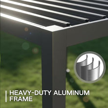 Kingdura Louvered Pergola 10'x10', Outdoor Pergola with Adjustable Louvered Roof, Reinforced Aluminum Frame Hardtop Gazebo for Patio Garden Deck Backyard, Grey