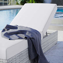 Modway Convene Outdoor Patio Chaise, Light Gray White 82.5 x 30 x 42
