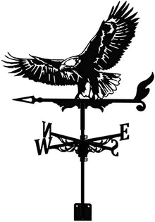 Wind Vane Metal Weathervane Weathercock Wind Direction Indicator Retro Weather Vanes Garden Creative Stainless Steel Roof Mount for Farm Yard Home Decor Gift (Rooster 1) (Bald Eagle)