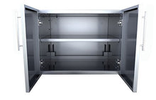 SUNSTONE DE-DDP30 Designer Series Raised Style Double Door Dry Storage Pantry, 30", Stainless Steel