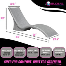 Global Pool Products 2 Set Lounger Chairs – Rotomolded Pool Lounge Chairs, UV-Resistant, Salt & Chlorine Friendly, 300 lb Capacity, Grey GPP-LF-LC-G