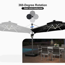 OROTLECT 12 FT Round Lighted Patio Umbrella,Gray