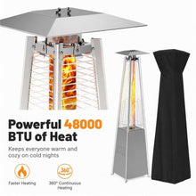 48,000 BTU Propane Patio Heater with Wheels and Cover(Brown)