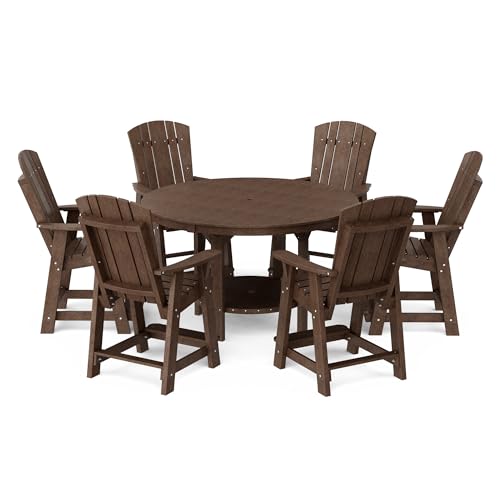 Wildridge® Heritage 60” Pub Table Set, Tudor Brown - Outdoor All-Weather Poly Furniture for Patio, Porch, Deck