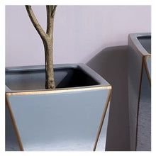 thalo Planter Pots Tall Ceramic Flowerpot Rhombus Quadrilateral Flowerpot Blue Creative Large Green Plant Flowerpot Plant Container Accessories (Size : Medium)