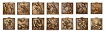 Church Supply Set of 14 Stations of the Cross Plaques, 4.75", Solid Brass