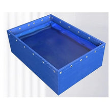 PHLEPS Thickened Folding Canvas Fish Pond, Large Tarpaulin Fish Pond Scratch-Resistant Wear-Resistant for Water Storage, Fish Farming, Shrimp Farming, Hydroponic Plants Frame Not Included (Color : Bl