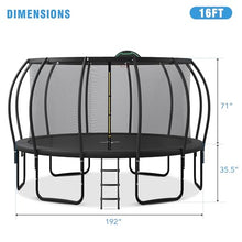 Merax Outdoor Trampoline 16FT with Basketball Hoop, Enclosure Net & Ladder