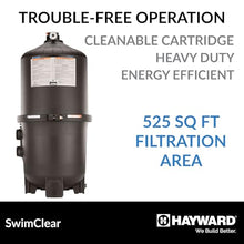 Hayward SwimClear Cartridge Pool Filter, 525 Sq Ft Heavy Duty Capacity