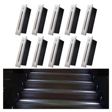 Opaeroo Recessed LED Step Lights Stair Light Indoor, 90-265V 3W Not Waterproof for Stairs/Decks/Steps/Door Side/Hallway/Doorway/Paths Lighting 10PCS-6000K Brushed Silver