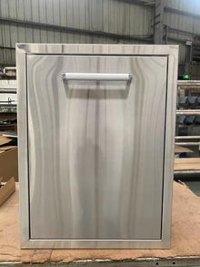 WHISTLER Large Size Stainless Steel Outdoor Kitchen Drawer with Double Trash Cans,BBQ Island Cabinet Storage Drawer Trash Bins, L 20" x W 25" x H 26"