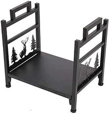 DJVHSRI Firewood Rack Firewood Rack Outdoor, Garden Log Rack Holder, Indoor Metal Fireplace Wood Stacker, Heavy Duty Wrought Iron Wood Storage Rack, Easy Install,