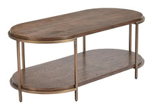 Niju Coffee Table Brown, Brown Coffee Table, Modern Style, Fir Wood Oval Shape Tabletop, MDF, Indoor Living, 47.2" W x 22" D x 18.3" H