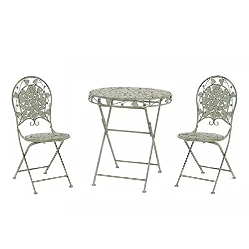 Folding Tables and Chairs, Outdoor Wrought Iron Coffee Table, European Retro Balcony/Terrace/Garden Portable Small Round Table