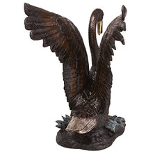 Design Toscano Grace and Beauty Grand Swan Cast Bronze Garden Statue Brown