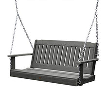 highwood Made in the USA Bodhi 10’ x 12’ Pergola with 5’ Lehigh Porch Swing, Coastal Teak