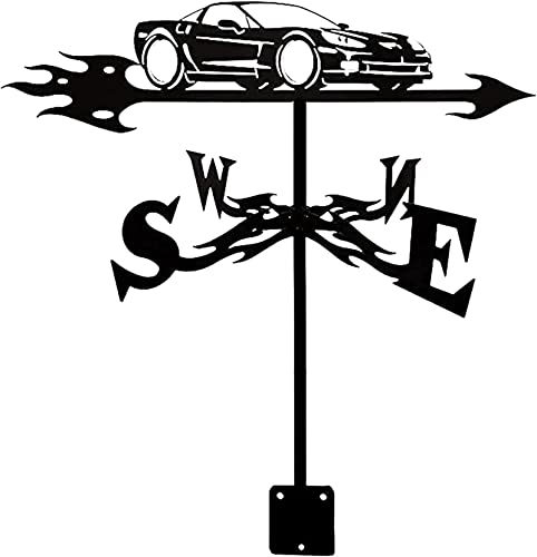 Weathervane Weather Vane Wind Direction Indicator Measuring Tools Wind Vanes Decorative Garden Yard (F1 Cars) (Sports Cars)