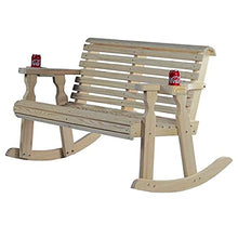 Amish Casual Heavy Duty 800 Lb Roll Back Pressure Treated Double Rocker with Cupholders (Unfinished)