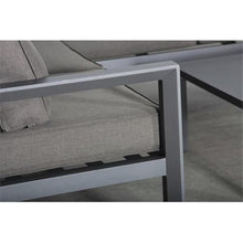 Teva Furniture Cabo Aluminum Loveseat Set Gray Frame Charcoal Cushion
