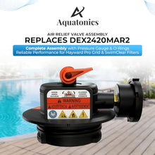 Replacement DEX2420MAR2 Manual Air Relief Valve Assembly with Pressure Gauge and O-Rings - Compatible with Hayward Pro Grid DE Filters, SwimClear Cartridge Filters - Durable Pool Filter, 50 Pack