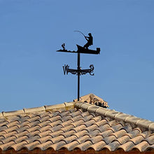 Weathervane in Garden & Outdoor Metal Weather Vane with Creative German Shepherd Go Fishing Bald Eagle Fighter Plane Shaped Weathercock Wind Direction Indicator (Style 5) (Style 3)