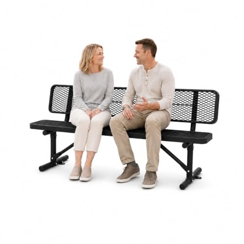 PENYUDAPRO 6 FT Outdoor Park Bench with Backrest for Patio, 882 lb Capacity